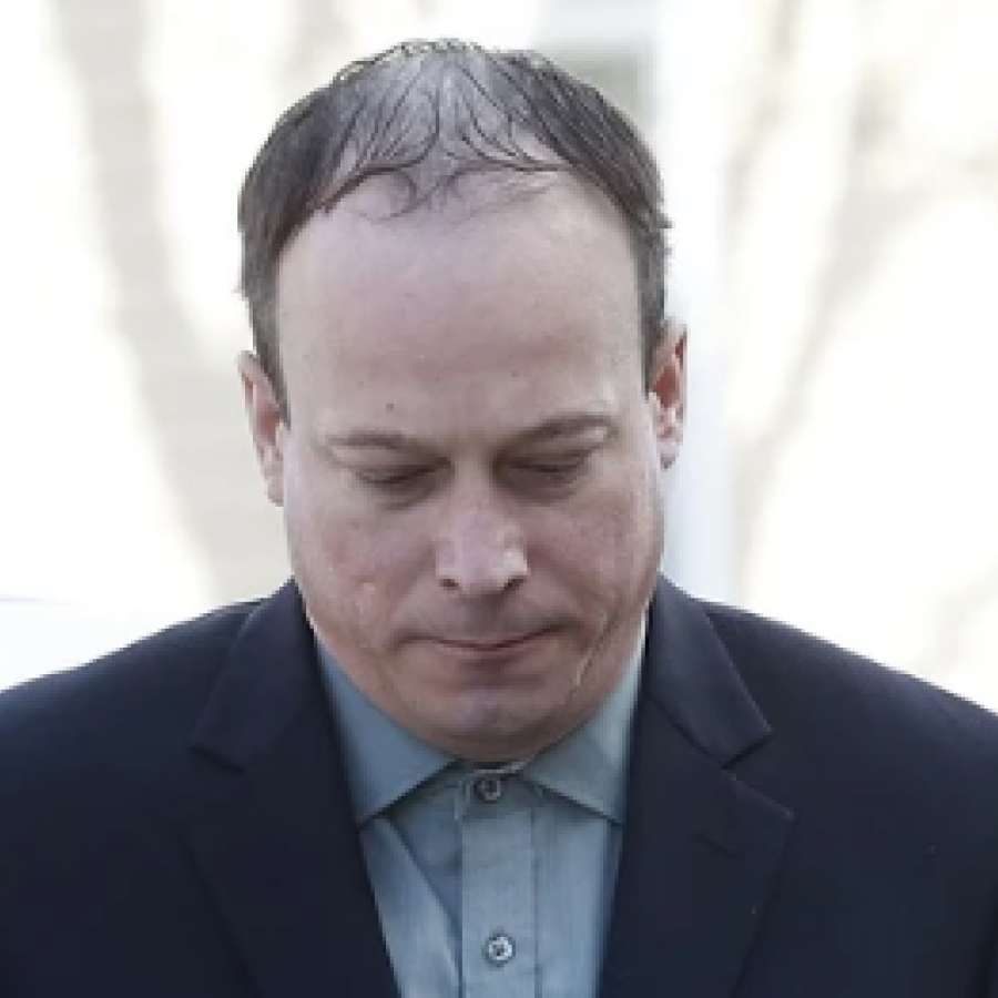 Alain Bellefeuille arriving at the L'Orignal courthouse at the start of his trial in late March